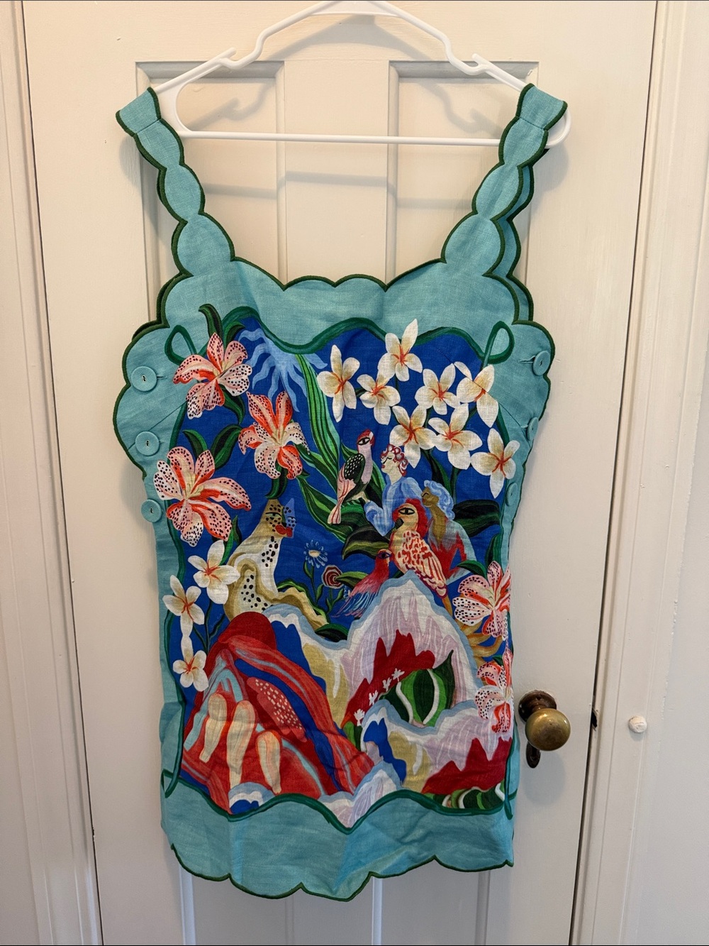 NWT FARM Rio Garden Of Life Scarf Scallop Mini Dress - Picture 3 of 7